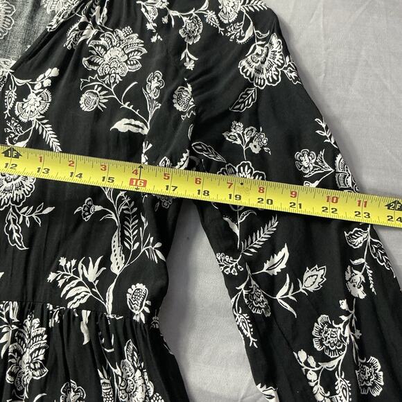 Tiered Maxi Dress Womens M Floral V-Neck Long Sleeve Boho Cottagecore Modest - Picture 8 of 15